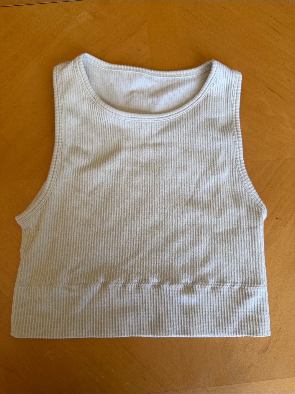 SKIMS Ribbed Cropped Tank Top — Cream